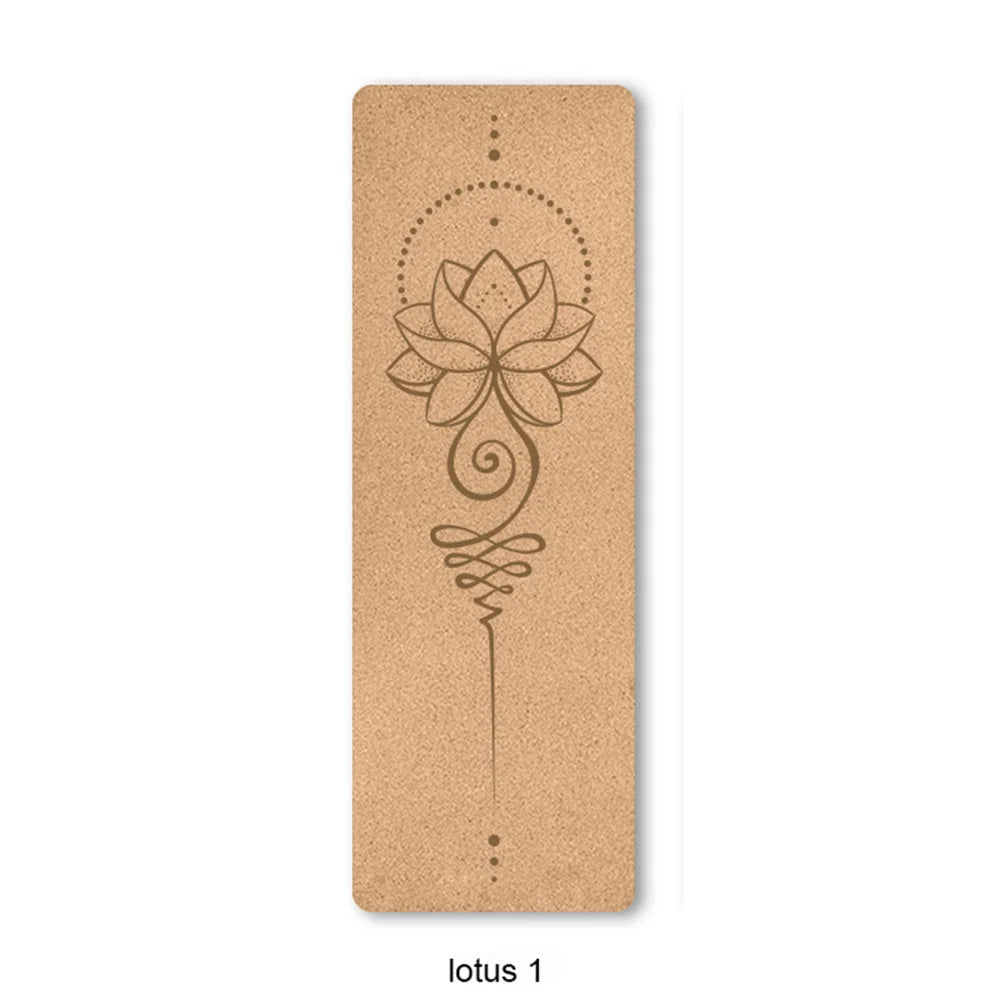 183cm TPE Natural Cork Anti-Skid Yoga Mat with Position Line - Sweatproof, Tear-Resistant, Perfect for Sports, Fitness, Pilates - Image 6